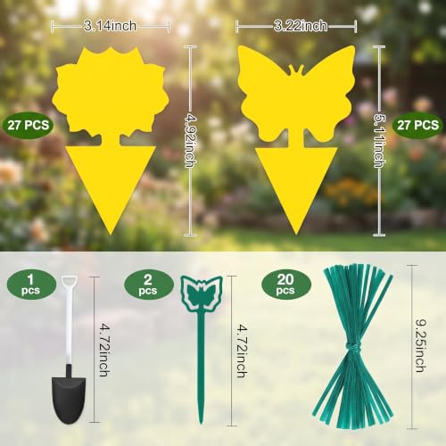 Yellow Sticky Fruit Fly Trap 54 Pack, Gnat Traps for Indoor House Plants - size: 54 Packs