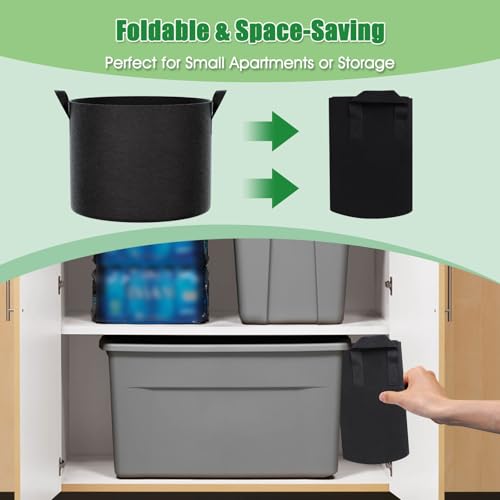FEED GARDEN 25 Gallon Plant Grow Bags 8 Pack 300G Fabric Pots with Handles - size: 25 Gallon
