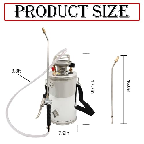 Hand Pump Sprayer Stainless Steel Sprayer for Indoor and Outdoor - size: 1.5 Gallon
