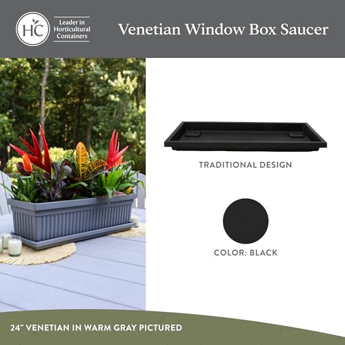 The HC Companies Venetian Window Planter Box, 23.5 Inch, Black, 2-Pack - color: Black, size: 23.5" (Pack of 2)