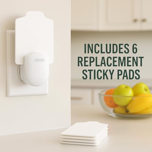 2 Pack Fly Away Indoor Fly Trap Plug-in, with 6 Sticky Refills – UV Light Trap for Fruit Flies, Gnats & Small Flying Insects – Quiet, Odor-Free Indoor Trap.