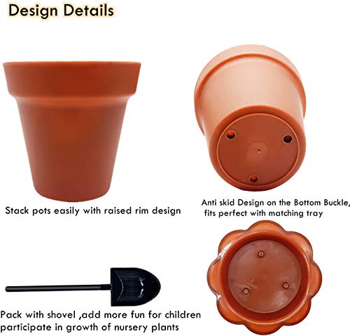 30 Pack Cupcake Plant Nursery Pots with Humidity Dome, Mini Flower Pot - color: 30 Packs