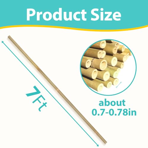 Bamboo Stakes 7FT, 50pcs Garden Stakes Specifically Designed for Climbing Plants, Ideal for Tomatoes, Beans, Cucumbers, Peppers, Vines, and More Plant Growth - size: 7FT, 50pcs