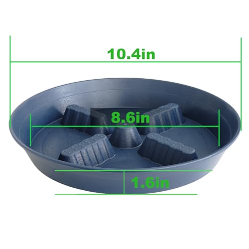 4 Pack Plant Saucer 10 inch, 8 12 14 17 inch, Plant Stand Plastic Plant Saucers for Indoors Outdoor, Heavy Duty Flower Plant Risers for Inside Pots, Pot Saucers for Plants, Grow Bags Saucers - color: Blue, size: 10"-4 Pack