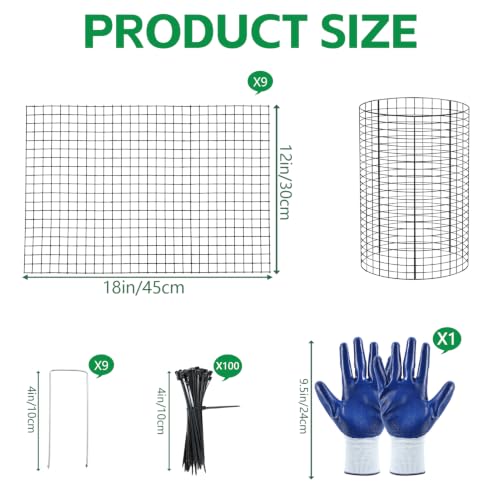 3 Pack Large Wire Plant Protector from Animals 18"x12" Metal Plant Cage - size: 18"x12"