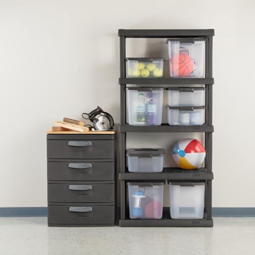 Sterilite 5 Shelf Unit, Heavy-Duty Plastic Utility Storage Rack, 3-Pack - size: 5 Shelf, style: 3 Pack