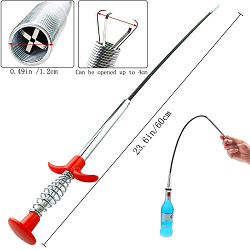 Drain Snake, Drain Clog Remover - Gutter Cleaning Tools Drain Cleaner for Toilet Sewer Shower Kitchen Bathroom Tub Clogged Drains Opener Cleaning Tool, Flexible Grabber Claw Pick Up Reacher (30 inch) - size: 30 inch