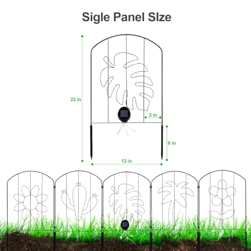 Decorative Garden Fence, 22 in Tall x 13 in Wide, 10 Pack Flower Bed Fencing Panels, Iron Wire Garden Border Fence, Rust-Resistant Animal Barrier for Yard, Lawn, Vegetable Garden & Landscaping