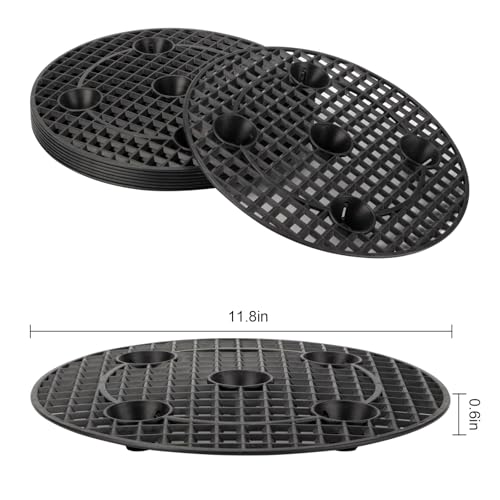 8 PCS 11.8'' Plant Level Pot Elevator Stands with Drainage Hole