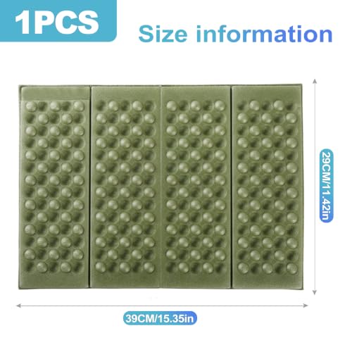 CoguZed Ultralight Foam Sit Pad Folding Hiking Seat Pad Portable Waterproof Camping Sitting Compact Backpacking Cushion for Adults and Outdoor Travel Green