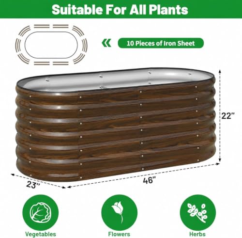 SnugNiture Galvanized Steel Raised Garden Bed Kit - 4x2x2 ft Large Metal Planter Box for Vegetables, Flowers, Herbs | Easy Assembly, Open Bottom Design - size: 4x2x2ft(1 Pack)
