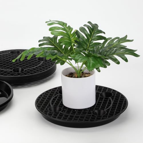 12 Pack 8'' Plant Saucer Stand Set, Plant Trays with Drainage Hole - size: 8 in