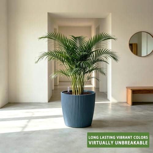 Dexceder 13x12 Self Watering Planters Indoor (2 Pack, Deep Blue) - color: Deep Blue, size: 13x12