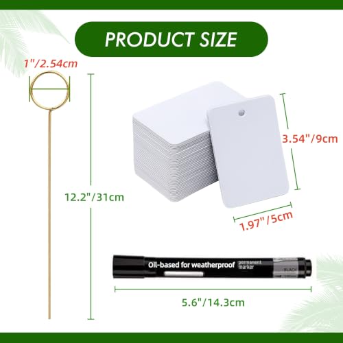 Plant Markers for Outdoor Plants, 40 PCS Reusable Waterproof Garden Labels with 20 Heavy-Duty 12" Metal Stakes, Large Rings & Permanent Marker for Herbs, Vegetables & Pots - style: 40 Lables + 20 Metal Stakes (R)