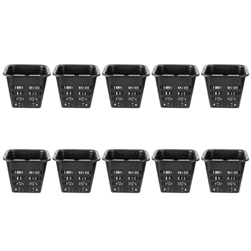 Yardwe Root Control Basin Square Net Pot 5.38 Inch Thickened Plastic Hydroponic Plant Basket for Root Growth and Water Cultivation