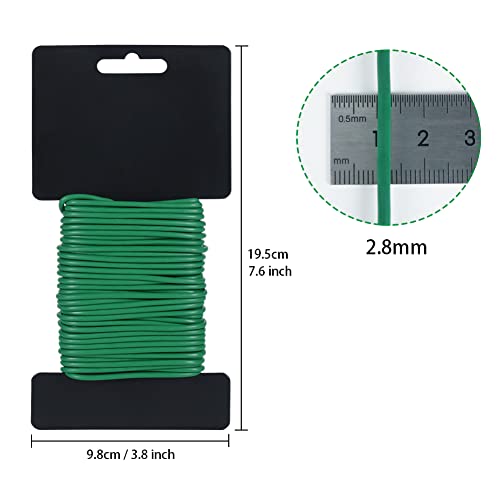 Tenn Well 2Pk 66ft 2.8mm Plant Ties Green Garden Wire for Climbing Plants - color: Green, size: 2.8mm