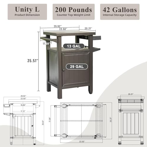 Brown Makeup Vanity Desk with Drawers and Storage Cabinet - color: Brown - 29.92 X 20.31 X 35.51 Inch