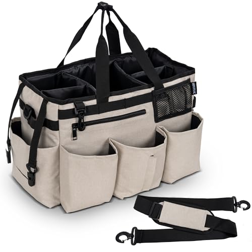 IBVIVIC Wearable Cleaning Caddy Bag for Cleaning Supplies, White - color: White