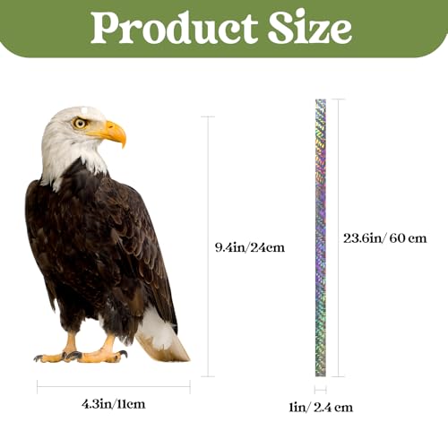Fake Owl to Keep Woodpecker Away from House 2PCS Flat Hawks with Reflective Tape Garden Owl Plastic Owl to Scare Pigeon Squirrel for Balcony Outdoor Yard Window Patio Porch