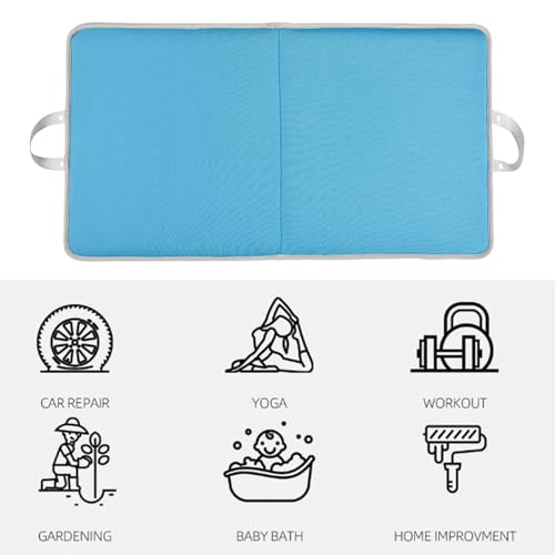 Folding Extra Thick Foam Garden Kneeling Pad, 4.5cm Memory Foam Lightweight & Portable with Handles for Gardening Yoga Bath Kneeler Pad Seat Cushion Indoor & Outdoor Support for Men Women (Sky Blue) - color: Sky Blue