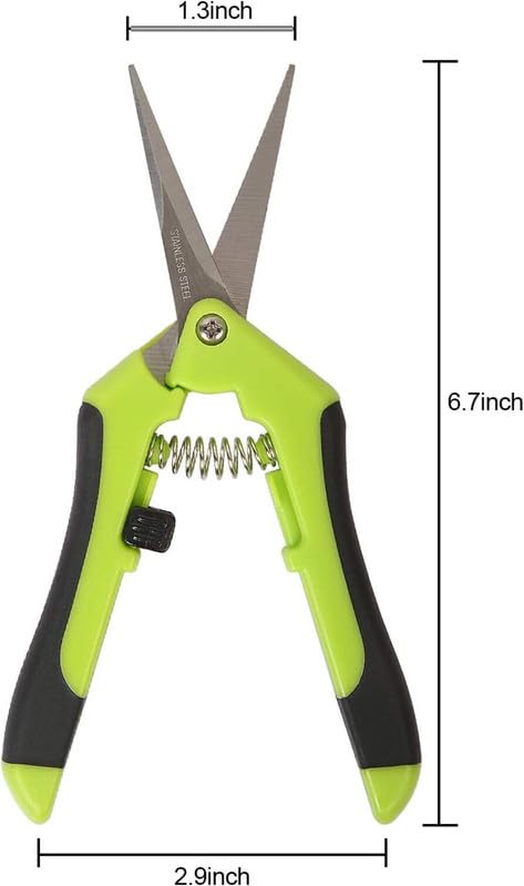 4-Pack 6.5" Bud Trimming Scissors, Professional Micro-Tip Pruning Snips with Straight Stainless Steel Blades