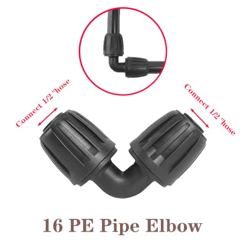 QRITY 1/2 Inch Irrigation Tubing Elbow Fittings Barbed Connectors, 1Pcs - size: D