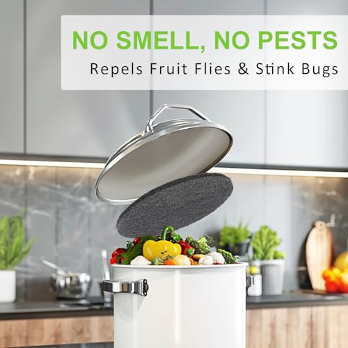 6.7" Charcoal Filters for Kitchen Compost Bins, 0.4" Thickness, 6 Pack - size: 6.7"
