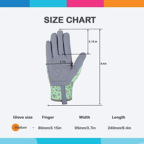 Bamllum Gardening Gloves for Women, Leather Garden Gloves - color: Green