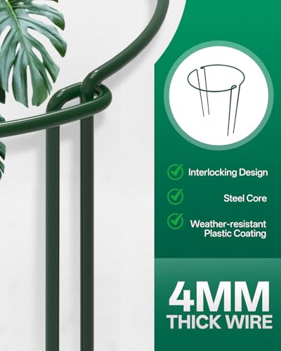16 Pack 16 In Plant Support Stakes, Peony Cages And Supports with 15 Lable