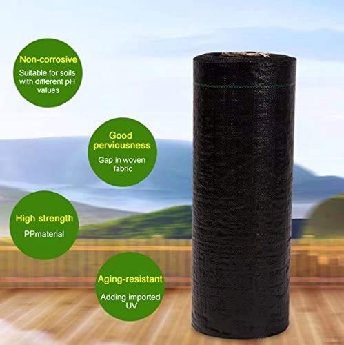 Agfabric 6x16ft Landscape Fabric Weed Barrier Ground Cover Garden Mats - size: 6x16ft