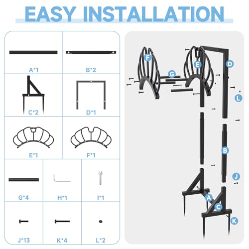 Garden Water Hose Holder for Outside Hose Stand Hanger Rack Freestanding