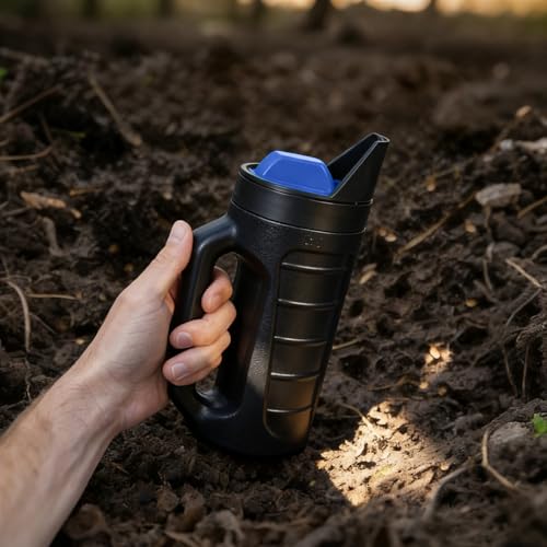 ZXJ 3 Adjustable Handheld Seed Shaker – Hand Spreader - 90oz Capacity Multi-Purpose Spreader for Fertilizer, Grass Seed, Ice Melt & Lawn Care - Blue - color: Blue