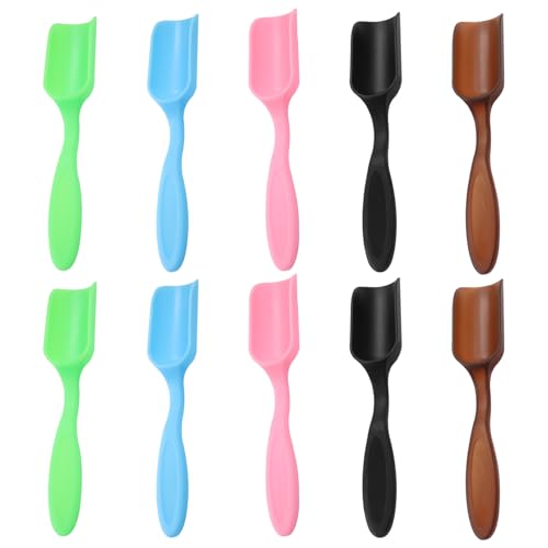 10Pcs Plastic Mini Gardening Shovel Spoons, Colorful - color: brown, blue, pink, black, and green(10pcs)