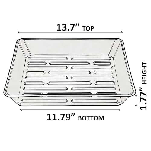 2 Pack 14" Square Plant Tray No Holes, Sturdy Plastic Nursery Tray for Windowsill & Planters, White - color: White, size: 14" - 2 Pack