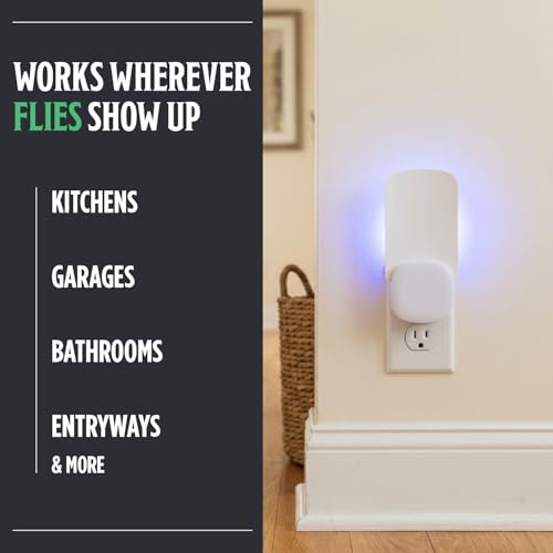 Grandpa Gus’s Indoor Fly Trap Plug-In 2 Pack - UV Light Insect Catcher for Flies, Gnats, Fruit Flies, Mosquitoes, Moths - No Insecticides, Sticky Glue Trap for Kitchen, Garage, w/ 4 Refill Glue Boards