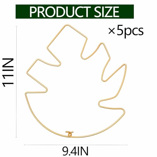 5PCS Monstera Plant Stem Support with Leaf Holders - Innovative Cactus Stake for Indoor Plants - Unique Plant Support Kit for Healthy Growth - Ideal for Gardening Enthusiasts - color: Gold, size: 11IN*9.4IN