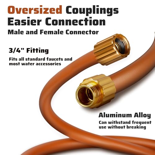 Worth 16 ft Hybrid Garden Hose 5/8 in., Male to Female Fittings - size: 5/8 in. x 16 ft.
