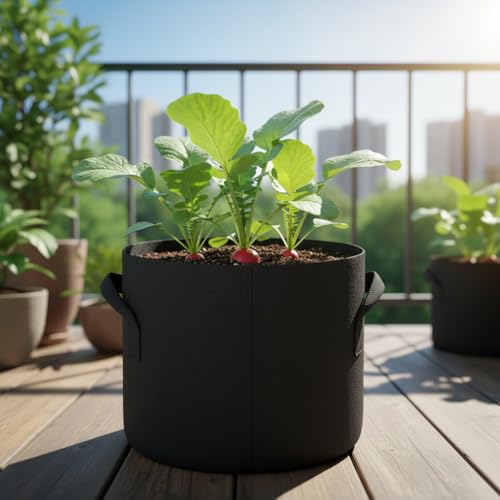 10pcs Gallon Black Grow Bags - Reinforced Fabric Planters with Handles for Gardening, Breathable & Durable Garden Raise Supplies, Ideal for Indoor & Outdoor Vegetable Gardens