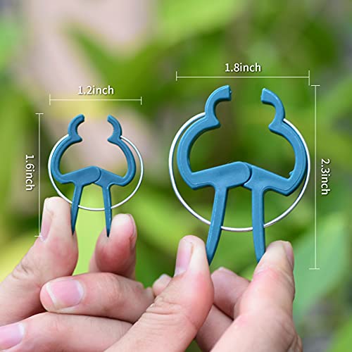 PERSZEN Plant Support Clips, 80 PCS Gentle Flower Plant Clamps for Supporting Vine Climbing Plants, Gardening Lever Loop Gripper Clips Help Stems Vines Grow Straight Upright, 2 Sizes in one Pack - size: 80
