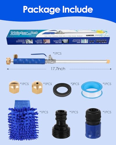 2026 Upgrade Jet Nozzle for Garden Hose 2-in-1 Jet Nozzle High Pressure Hose Nozzle with 2 Different Nozzles and Hose Quick Connectors for Car Pet Garden Cleaning