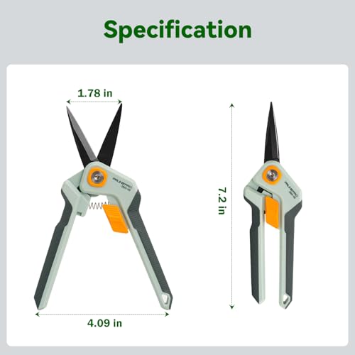 PrunePro® 3 Pack Garden Pruning Shears Set - 8" Bypass Prunes 7" Garden Scissors 27"-35" Extendable Hedge Shears Effortless Cut Stainless Steel Sharp Blade Arthritis Friendly Plant Clippers
