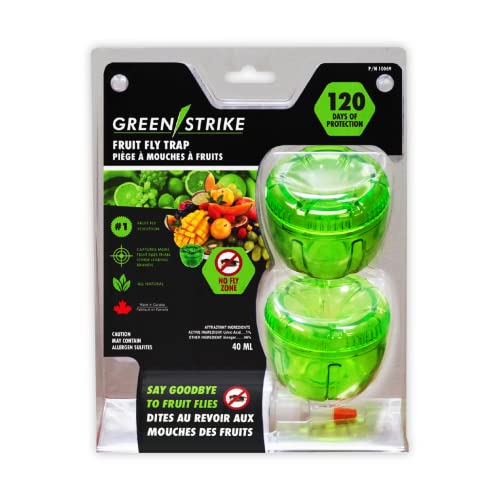 REENSTRIKE 2-Pack Fruit Fly Traps for Indoors use. 120 Days Solution – Gnat Trap and Effective Fruit Fly Trap – Easy to Use – Best for Kitchen – Dining Areas - Reusable