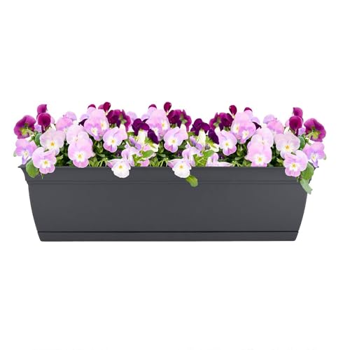 The HC Companies 30" Eclipse Plastic Window Box 7.76"x29.98"x6.57" Plastic Eclipse in Warm Gray Color - color: Warm Gray, size: 30"