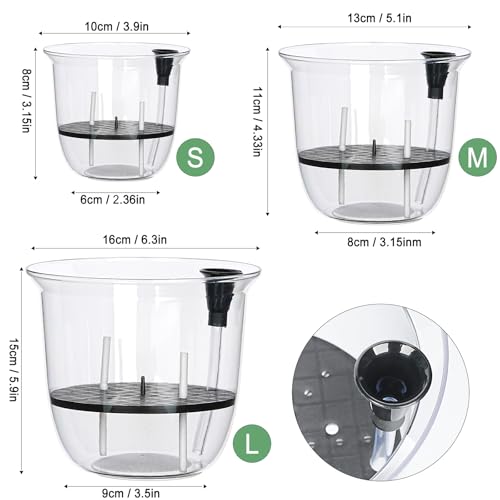 Plant Pots 4 inch Set of 3, Self Watering Pots for Indoor Outdoor Plants - color: 3pcs Small