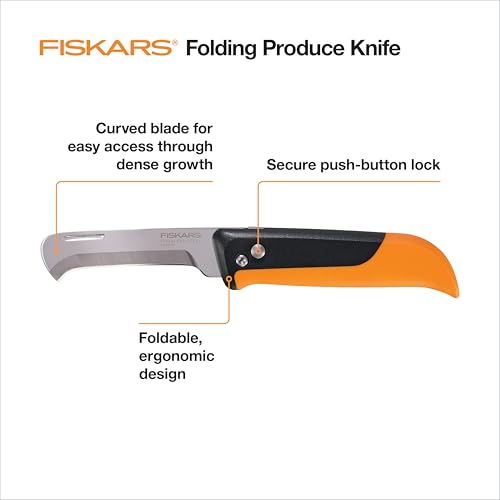 Fiskars Folding Produce Knife, Gardening Tool for Harvesting Vegetables - style: Folding Harvest Knife