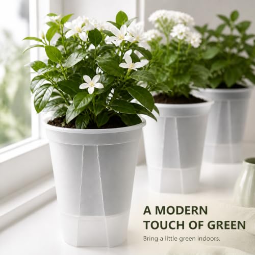 Self Watering Nursery Pots, 10 Pack, Clear, 4.72 Inch