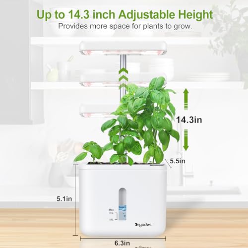 Indoor Garden Planter Growing Systems Soil plant pot indoor Small Smart Soil Gardening System with 17 Watts LED Grow Light Auto Timer Self-Watering Planter Pot Gifts for Mom Women (No Seeds&Soil) - color: White