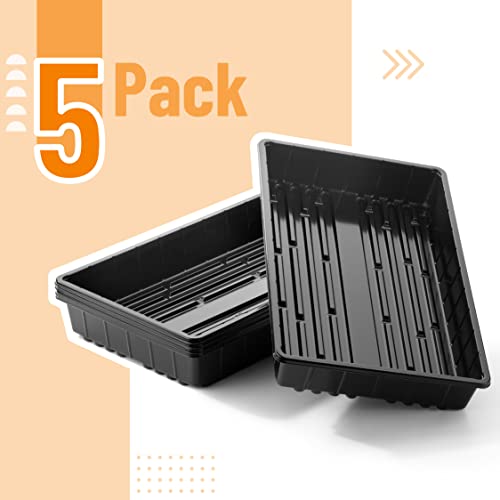 Mr. Pen- Seed Starter Trays, 5 Pack, 17"x10"x2.4" - color: Black, size: 5 Pack