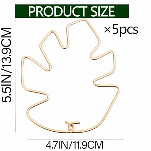Yohsnor 5.5x4.7in Gold Monstera Plant Stem Support System-5PCS Stem Holder - color: Gold, size: 5.5IN*4.7IN