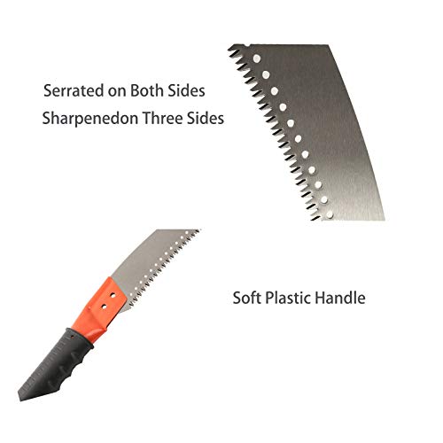 Pole Saw for Tree Trimming, Long Tree Trimmer Pole Saw with Blade 7.5FT, Manual Tree Saw with Pole Cutter for Yard Garden and Patios Trees Branches Cutting - size: 7.5FT